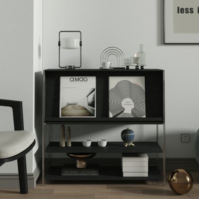 现代简约黑色储物柜玄关柜