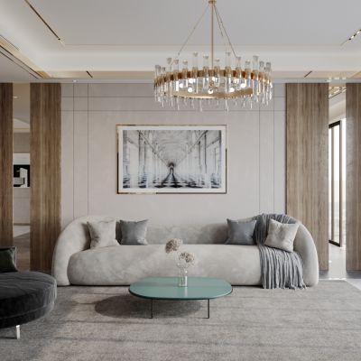 新中式客厅 沙发茶几