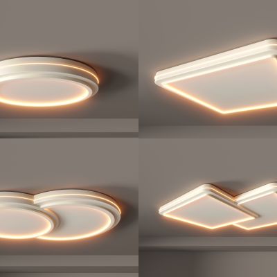 现代简约吸顶灯 客厅灯 卧室灯 方形圆形灯具组合