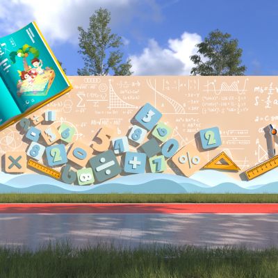 现代数字主题文化墙3d模型