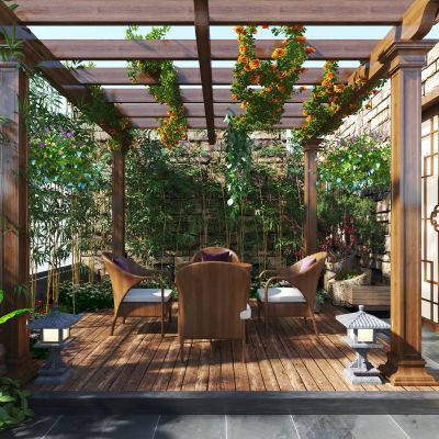 现代花园阳台阳光房