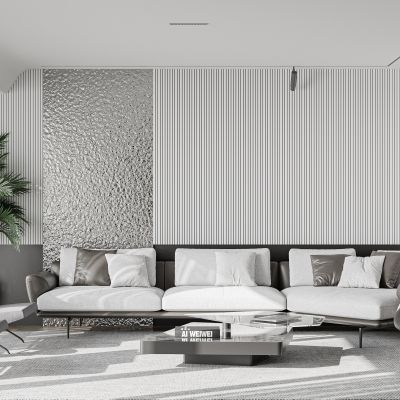 现代简约复式别墅客餐厅