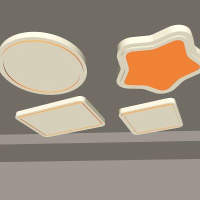 su现代简约吸顶灯 客厅灯 卧室灯 方形圆形星形灯具组合