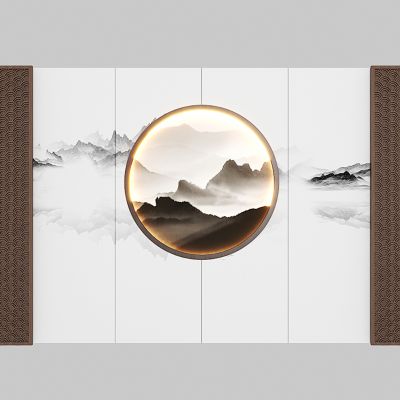 新中式沙发背景