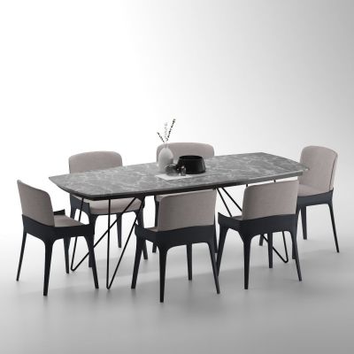 现代大理石餐桌椅