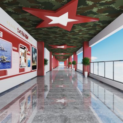 现代党建走廊过道