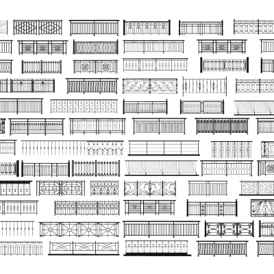 护栏，栏杆，围栏组合，铁艺栏杆，户外围墙院墙护栏栏杆