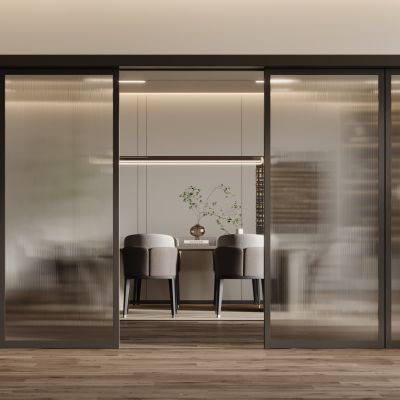 现代轻奢玻璃门