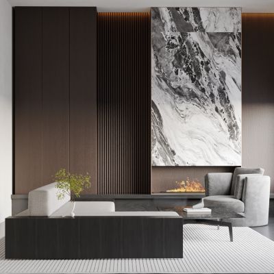 现代轻奢大平层家居会客客厅 摆件