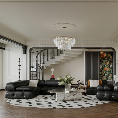 法式复古别墅家居客厅