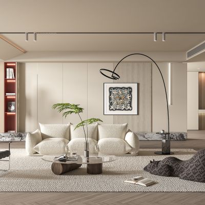 现代奶油风客厅