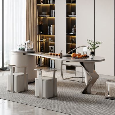 现代岩板茶桌椅组合