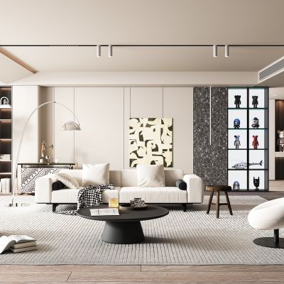 现代奶油风客厅