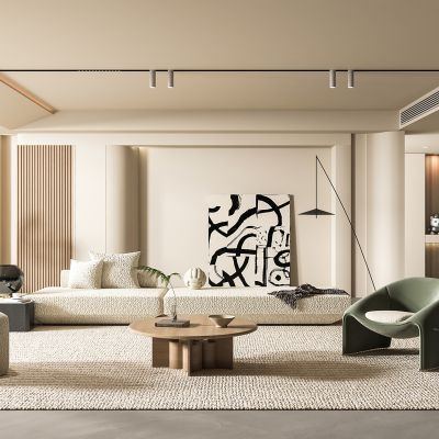 现代奶油风客厅