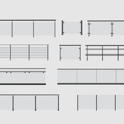 现代玻璃栏杆，护栏，防护栏，围栏，拦河
