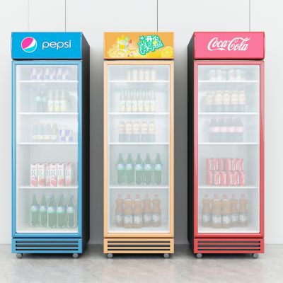 现代冰箱，冰柜，超市小卖部冰箱柜3D模型