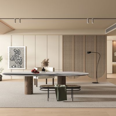 现代奶油风书房