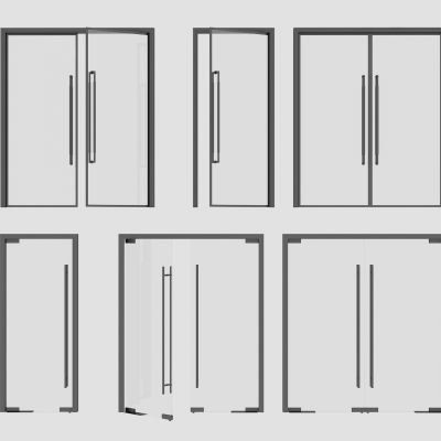现代玻璃门，玻璃大门，玻璃双开门，办公室隔断玻璃门，店铺商铺店面玻璃大门
