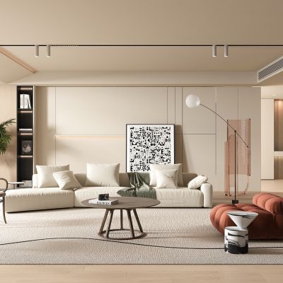 现代奶油风客厅