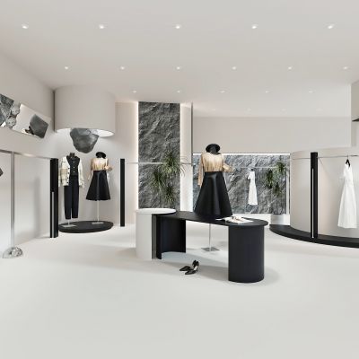 现代黑白高级感服装店