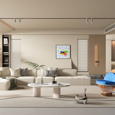 现代奶油风客厅