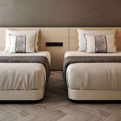 现代标准间床组合