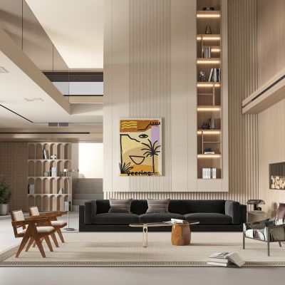 现代奶油风客厅