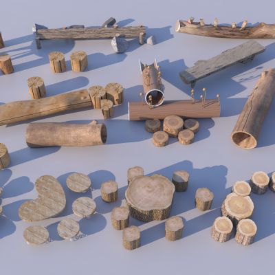 中式景观座椅3D模型