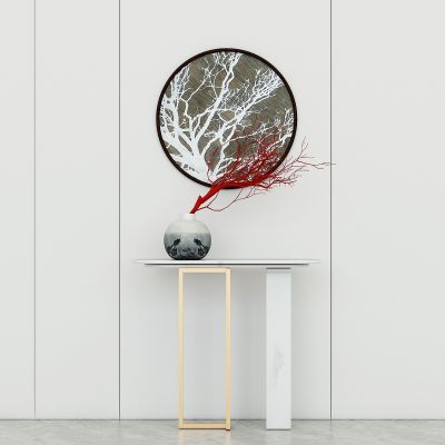 新中式端景台，摆件，装饰台，进门玄关摆件，过道端景台