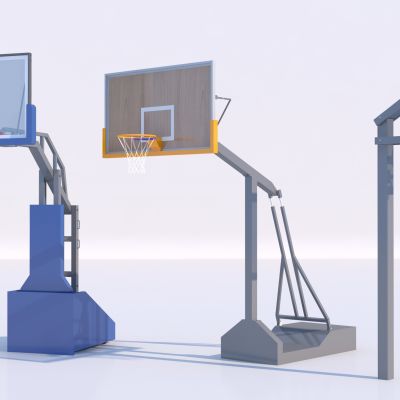 现代篮球架组合3D模型