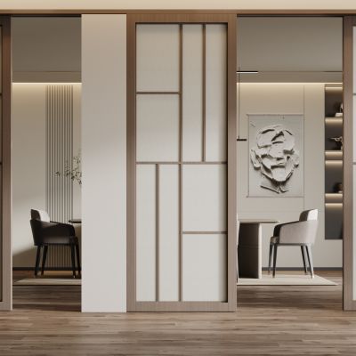 中式推拉门 中式移门 木纹门