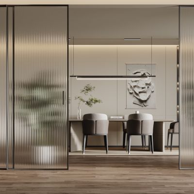 现代玻璃推拉门