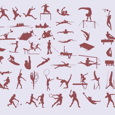 现代运动员剪影