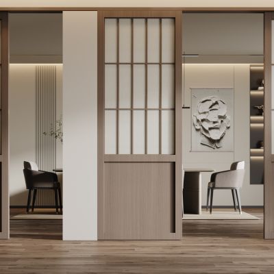 中式推拉门 中式移门 木纹门