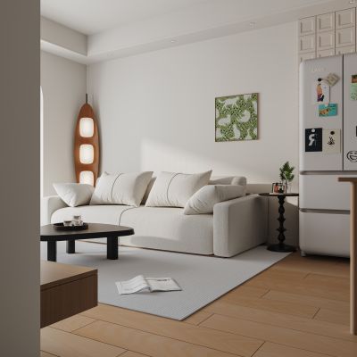 现代原木奶油客餐厅