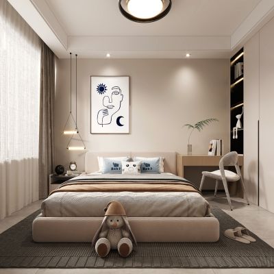 现代卧室，卧室，次卧，小孩房