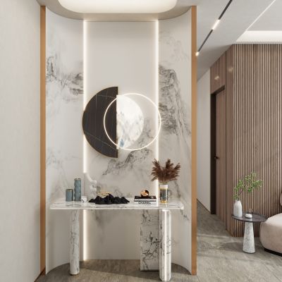 新中式轻奢风环抱式玄关