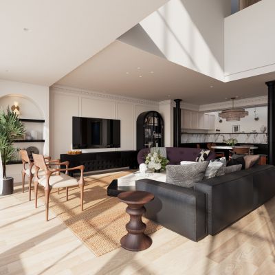 现代休闲风客厅餐厅