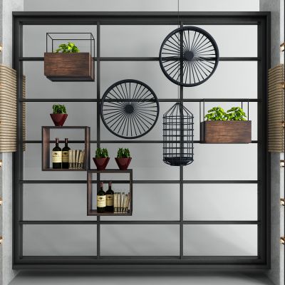 工业风柱子墙饰