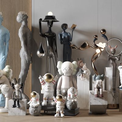 现代室内雕塑摆件组合