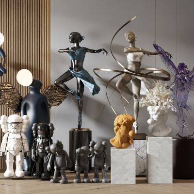 现代室内雕塑摆件组合