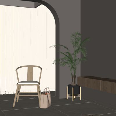 现代奶油风客厅 单人座椅