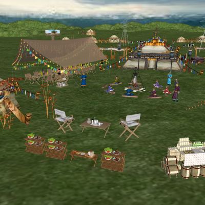 草原户外露营烧烤 草原烧烤露营基地规划 帐篷野餐 蒙古包少数民族