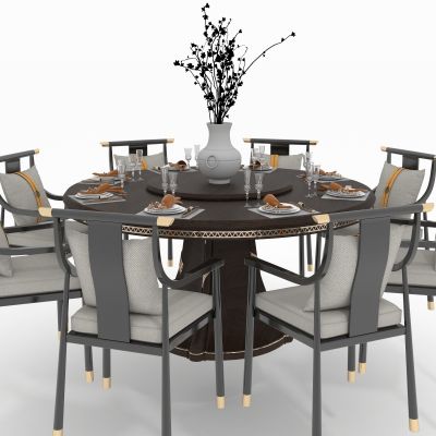 新中式餐桌组件