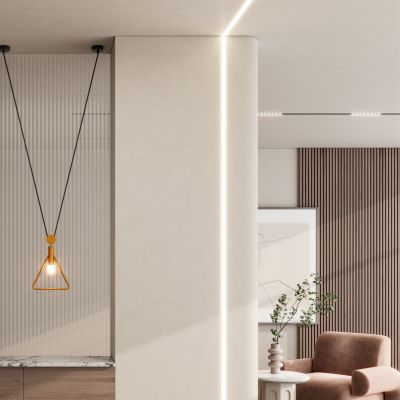 轻奢奶油风长虹玻璃隔断玄关