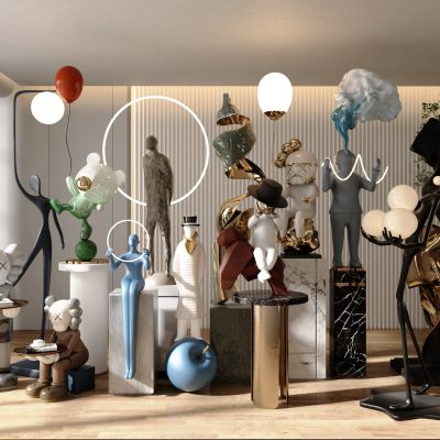 现代室内雕塑摆件组合