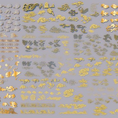 中式祥云雕花3D模型