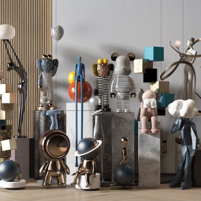 现代室内雕塑摆件组合
