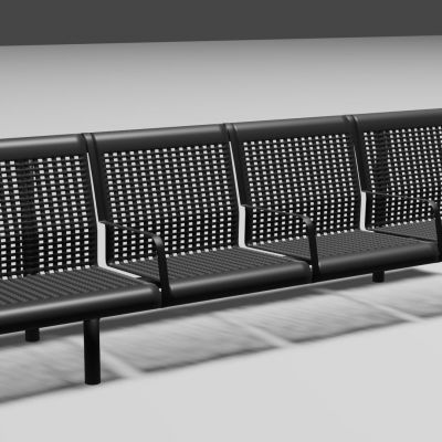 现代黑色排椅3D模型3D模型