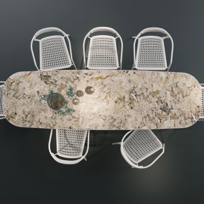Manutti现代户外餐桌椅组合3D模型